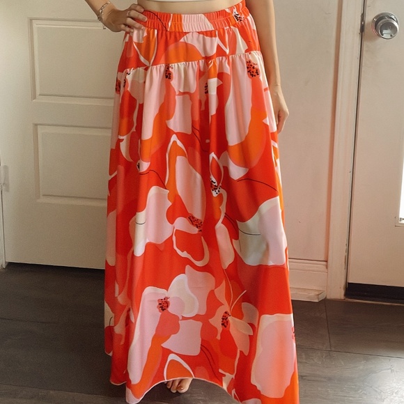 014 Boho Floral Print Tropical Maxi Skirt - Picture 14 of 16